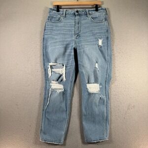 Vintage Hollister‎ Curvy Ultra Hgh Rise Mom Jeans Womens 12R Blue Lightwash